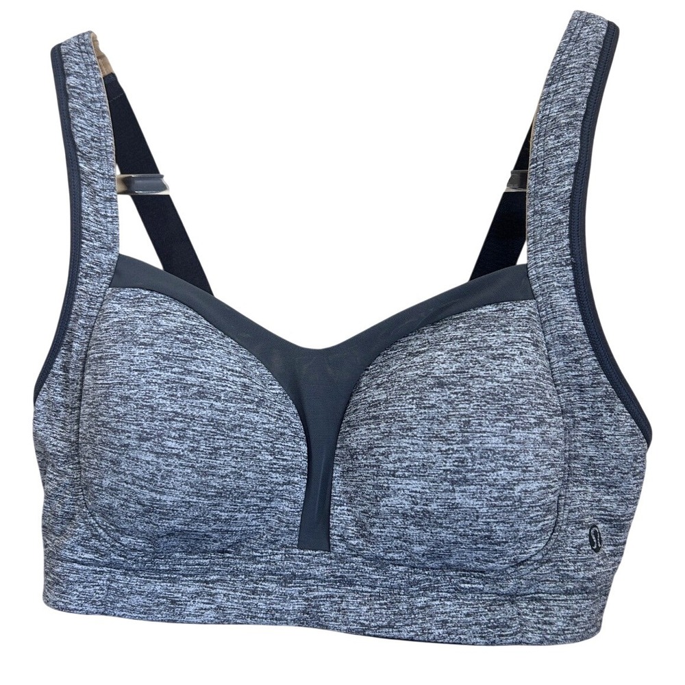 Lululemon Ta Ta Tamer III Sports Bra Heathered Grey Black 34D High Impact W7988S